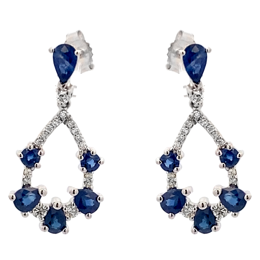 Sapphire Diamond Dangle Earrings